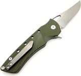 Heibel Knives Blackhawk Linerlock OD - D2 Tool Steel Clip Point Knife With OD Green G10 Handle by Heibel Knives