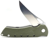 Heibel Knives Blackhawk Linerlock OD - D2 Tool Steel Clip Point Knife With OD Green G10 Handle by Heibel Knives