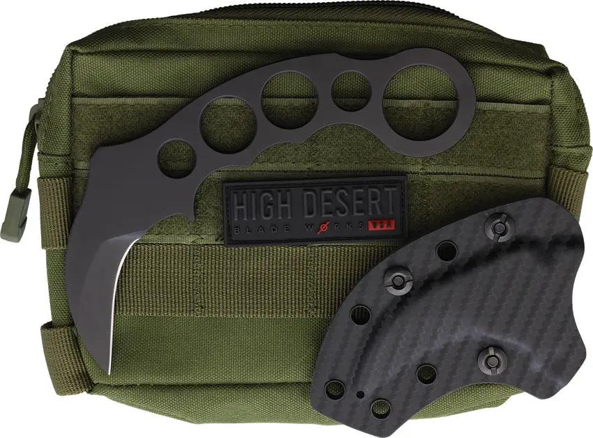 High Desert Blade Works TARANI AR15 Karambit TAR15KB - Black PVD Coated D2 Blade One Piece Finger Ring by High Desert Blade Works