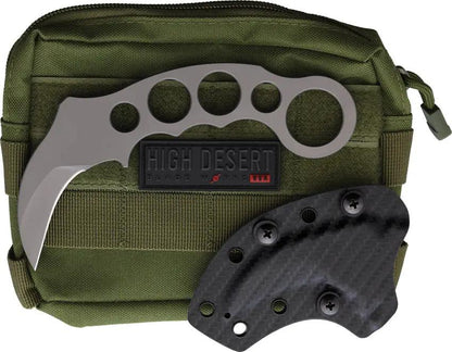 High Desert Blade Works Tarani Ar15 Karambit Gray Tar15Kg - Gray Pvd Coated D2 Steel Blade With Sheath by High Desert Blade Works