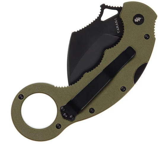 High Desert Blade Works TARANI Journeyman Lockback - D2 Tool Steel Karambit Blade With Green G10 Handle by High Desert Blade Works
