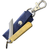 Higonokami SK Folder Brass Handle EDC Knife With Blue Leather Sheath For Collectors by Higonokami