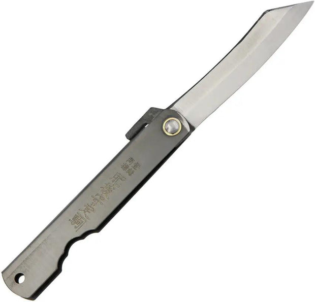 Higonokami No 3 Folding Knife Black For EDC Enthusiasts SK5 Carbon Steel Blade Extended Tang by Higonokami