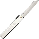 Higonokami Folding Knife No 8 Triple Layered SK Steel Blade Extended Tang Stainless Handles For EDC Enthusiasts by Higonokami