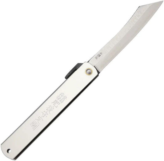 Higonokami Folding Knife No 8 Triple Layered SK Steel Blade Extended Tang Stainless Handles For EDC Enthusiasts by Higonokami