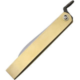 Higonokami Tateori Folder Knife HIGO10TATE A Premium Satin SK5 Blade Brass Handle Extended Tang For EDC Enthusiasts by Higonokami