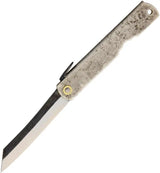 Higonokami Koriwa Silver TS152 Knife With Blue Paper Steel Blade Extended Tang Lanyard Hole EDC by Higonokami