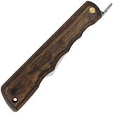 Higonokami Woody VG10 Folder Knife With Brown Wood Handle, Extended Tang, Lanyard Hole, Ideal EDC by Higonokami