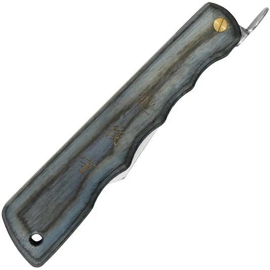 Higonokami Woody VG10 Folder Premium 3in Blade Blue Gray Wood Handle Extended Tang EDC by Higonokami
