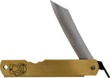 Higonokami Warikomi Folder Monkey Blue Paper Steel Blade Brass Handle Premium EDC Knife for Collectors by Higonokami