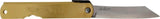 Higonokami Warikomi Folding Knife Rooster BL179 With Blue Paper Steel Blade Extended Tang Brass Handle For Collectors by Higonokami