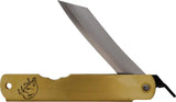 Higonokami Warikomi Boar Folder Knife BL180 With Blue Paper Steel Blade Brass Handle EDC Collectors by Higonokami