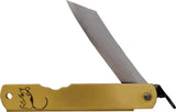 Higonokami Warikomi Folder Rat BL181 Blue Paper Steel Blade Brass Handle Extended Tang For Collectors by Higonokami