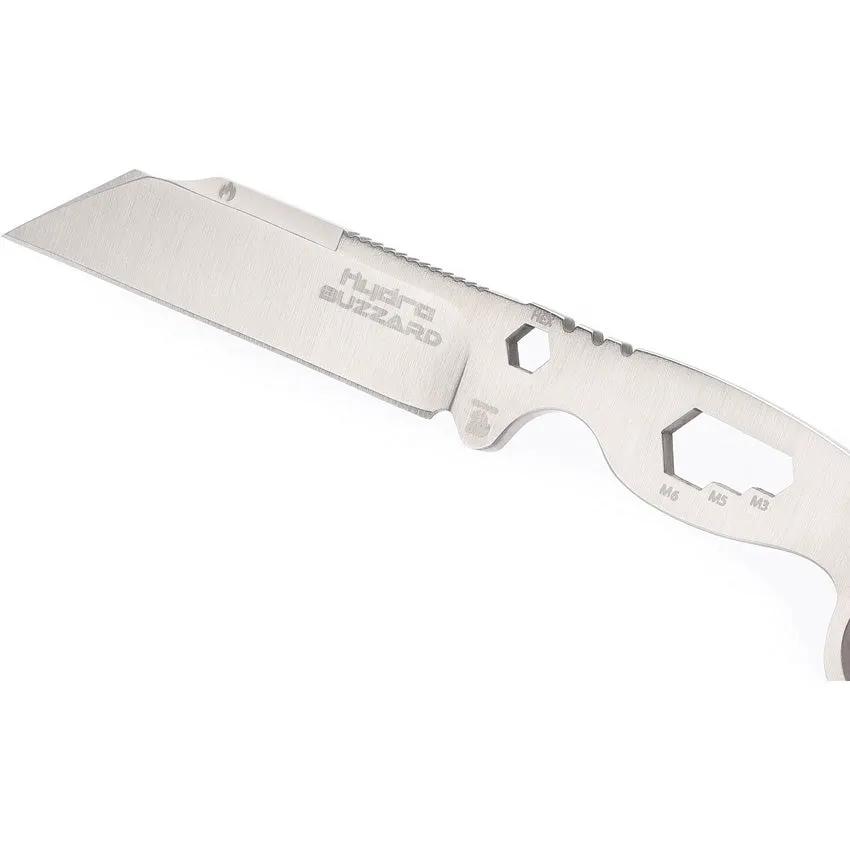 Hydra Knives Buzzard Neck Knife Hawk HK-01-SBR - Seax Point Blade, One-Piece Construction, Wrench In Handle by Hydra Knives