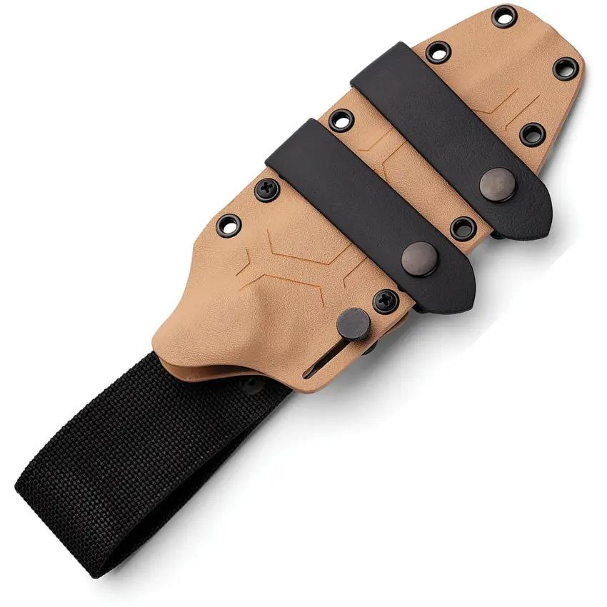Hydra Knives Hecate II Fixed Blade Desert HK15BR - Desert Tan Niolox Blade With Full Tang And Glass Breaker by Hydra Knives