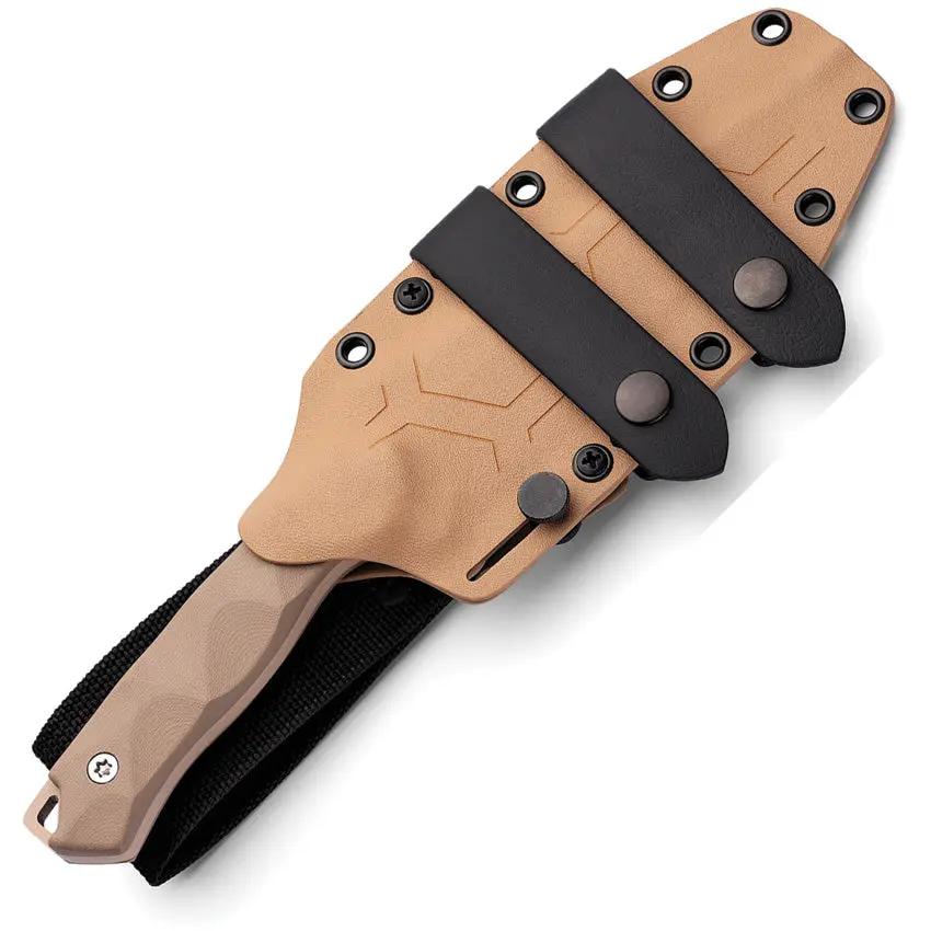 Hydra Knives Phobos Fixed Blade Desert HK-16-BR - Desert Tan Sleipner Steel, Full Tang, G10 Handle, Scout Carry by Hydra Knives