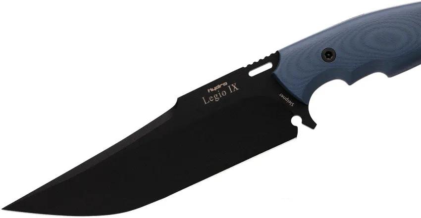 Hydra Knives Legio IX Fixed Blade - Blue G10 Handle Sleipner Steel Clip Point Blade by Hydra Knives