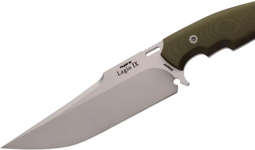Hydra Knives Legio IX Fixed Blade Green - Sleipner Steel Clip Point Full Tang G10 Handle Scout Carry System by Hydra Knives