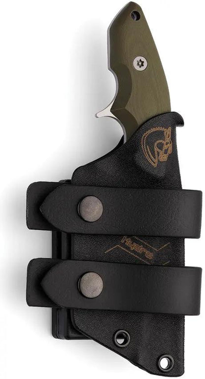 Hydra Knives Alano Fixed Blade Green HK 18 SA GREEN - Sleipner Tool Steel Clip Point, Full Tang, Green G10, Scout Carry by Hydra Knives