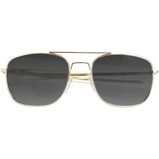 Humvee Military Pilot Sunglasses HMV-52B-GOLD - Gold Metal Frames With Gray Polarized Lenses And UV 400 Protection by Humvee