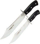 Humvee Two Piece Bowie Knife Combo HMV-BC-03-BK - Mirror Polished Stainless Blades With Black Pakkawood Handles by Humvee