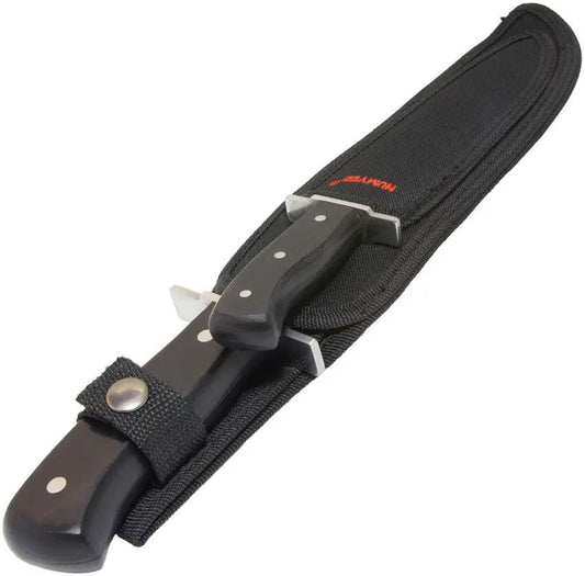 Humvee Two Piece Bowie Knife Combo HMV-BC-03-BK - Mirror Polished Stainless Blades With Black Pakkawood Handles by Humvee