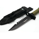 Humvee Next Gen Survival Knife HMV-KFXB-02 - Sawback Stainless Blade, Hammer-Back, Compass Fire Starter and Whistle by Humvee