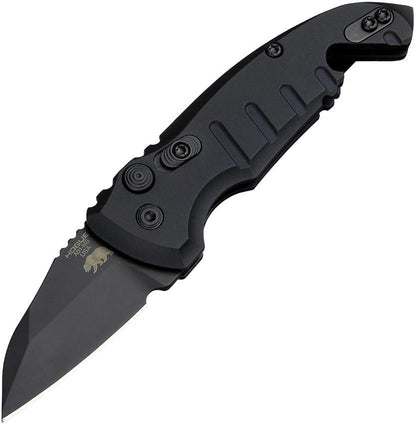 Hogue Auto A01 Automatic Opening Knife For EDC 4 Inch Closed 2 Inch Wharncliffe Blade CPM 154 Cerakote Black by Hogue