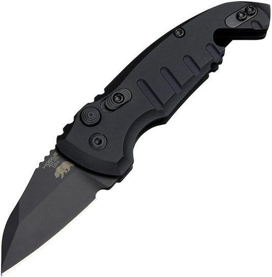 Hogue Auto A01 Automatic Opening Knife For EDC 4 Inch Closed 2 Inch Wharncliffe Blade CPM 154 Cerakote Black by Hogue
