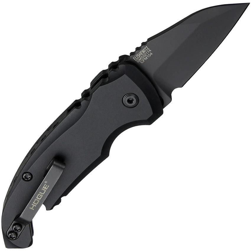 Hogue Auto A01 Automatic Opening Knife For EDC 4 Inch Closed 2 Inch Wharncliffe Blade CPM 154 Cerakote Black by Hogue