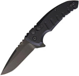 Hogue X1 Microflip Button Lock Knife For EDC With 154CM Blade 4 Inch Closed Black Aluminum Handle Case Included by Hogue