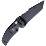 Hogue Auto Ex A01 Button Lock Knife Black Cerakote 154CM Tanto For Tactical Enthusiasts by Hogue