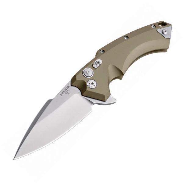 Hogue X5 Button Lock Knife Tan Spear Point CPM154 4in Blade For EDC Enthusiasts Tactical by Hogue