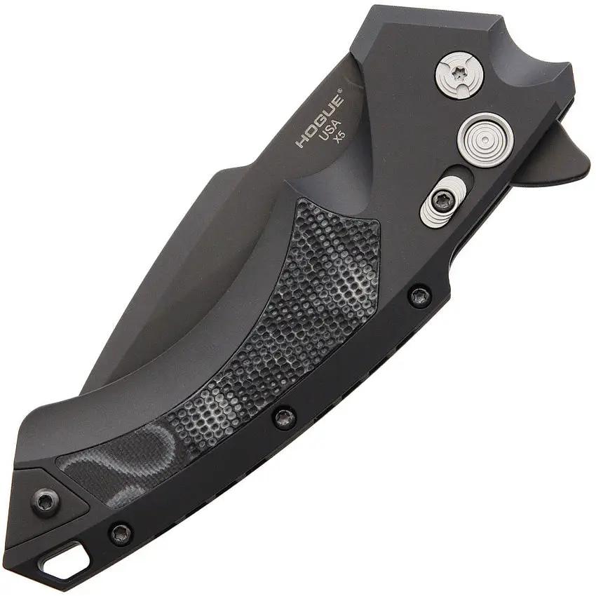 Hogue X5 Folder Spear Point EDC Knife With 4 Inch CPM 154 Blade Aluminum Handle Button Lock by Hogue