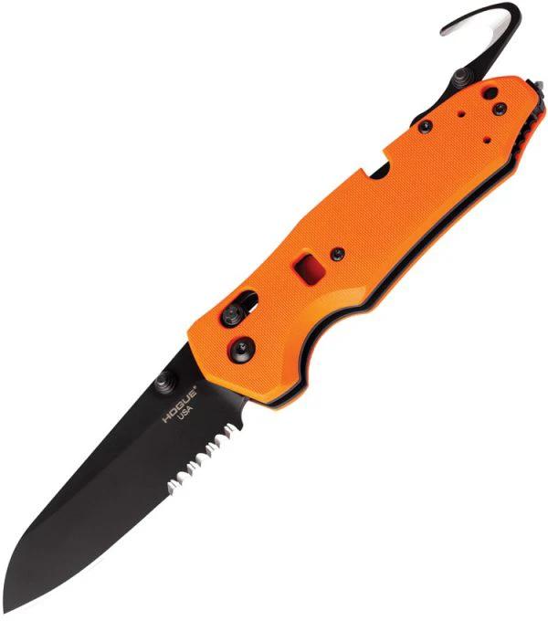 Hogue Trauma First Response Tool 34774 Rescue Knife for EMTs Glass Breaker Cord Cutter Orange G10 by Hogue