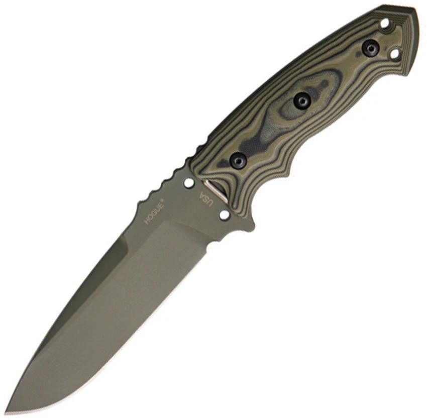 Hogue EX-F01 Fixed Blade Knife Green G-Mascus Camouflage Full Tang A2 Tool Steel Durable For Outdoor Survival by Hogue