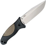 Hogue EX-F02 Fixed Blade Knife For Tactical EDC Enthusiasts 154CM Clip Point Tan Overmolded Grip MOLLE Sheath by Hogue