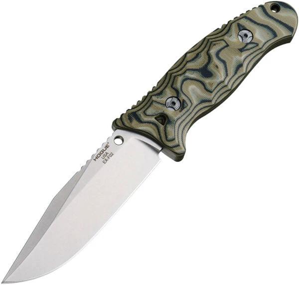 Hogue EX F02 Rugged Fixed Blade Knife 154CM 9 Inch Overall Green G Mascus Handle With Belt Sheath Outdoorsmen by Hogue
