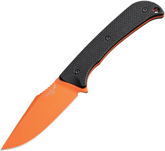 Hogue Extrak Fixed Blade Knife CPM M4 Orange Cerakote High Performance Clip Point Full Tang For Tactical EDC by Hogue