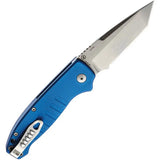 Hogue Auto Ballista Button Lock Folding Knife Blue Aluminum Handle 3.5in 154CM Tanto EDC by Hogue