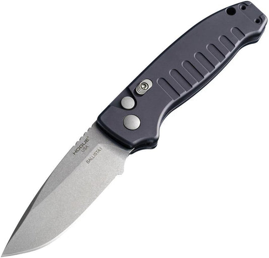 Hogue Auto Ballista I Button Lock Folding Knife 154CM Drop Point Blade Model 64136 For Tactical EDC by Hogue