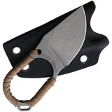 Hoback Knives Jeremiah Johnson Neck Knife - Two Inch CPM 20CV Blade With Tan Paracord Wrapped Handle And Lanyard Hole by Hoback Knives