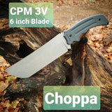 Hoback Knives Choppa Fixed Blade - CPM-3V Steel With Multi Grind Bevels And Full Tang by Hoback Knives