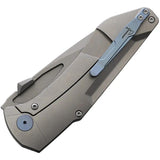 Hoback Knives Summit Framelock Blue Accents Premium M390 Blade With Titanium Handle by Hoback Knives
