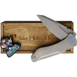 Hoback Knives Summit Framelock Blue Accents Premium M390 Blade With Titanium Handle by Hoback Knives