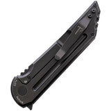 Hoback Knives Kwaiback Framelock ST Gray DLC Blade - Bohler M390 Stainless Steel With Black Titanium Back Handle by Hoback Knives