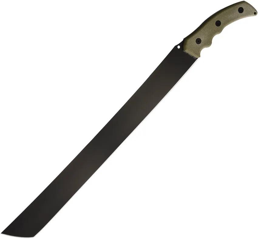 Hoback Knives The Path Machete Black PATH MACHETE DLC/GREEN MICARTA by Hoback Knives