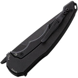 Hoback Knives OneSam Framelock Fishing Knife - Black DLC CPM-20CV Blade Titanium Handle And Fly Fishing Artwork by Hoback Knives