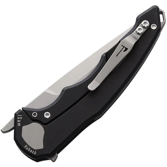 Hoback Knives OneSam Framelock - Fly Fishing Ready CPM-20CV Blade Black DLC Titanium Handle by Hoback Knives