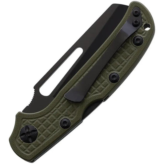 HPA Jungle Operator Lockback Folding Knife - 4.25 Inch Closed, 3.25 Inch 420J2 Serrated Blade, OD Green G10 Handle by HPA